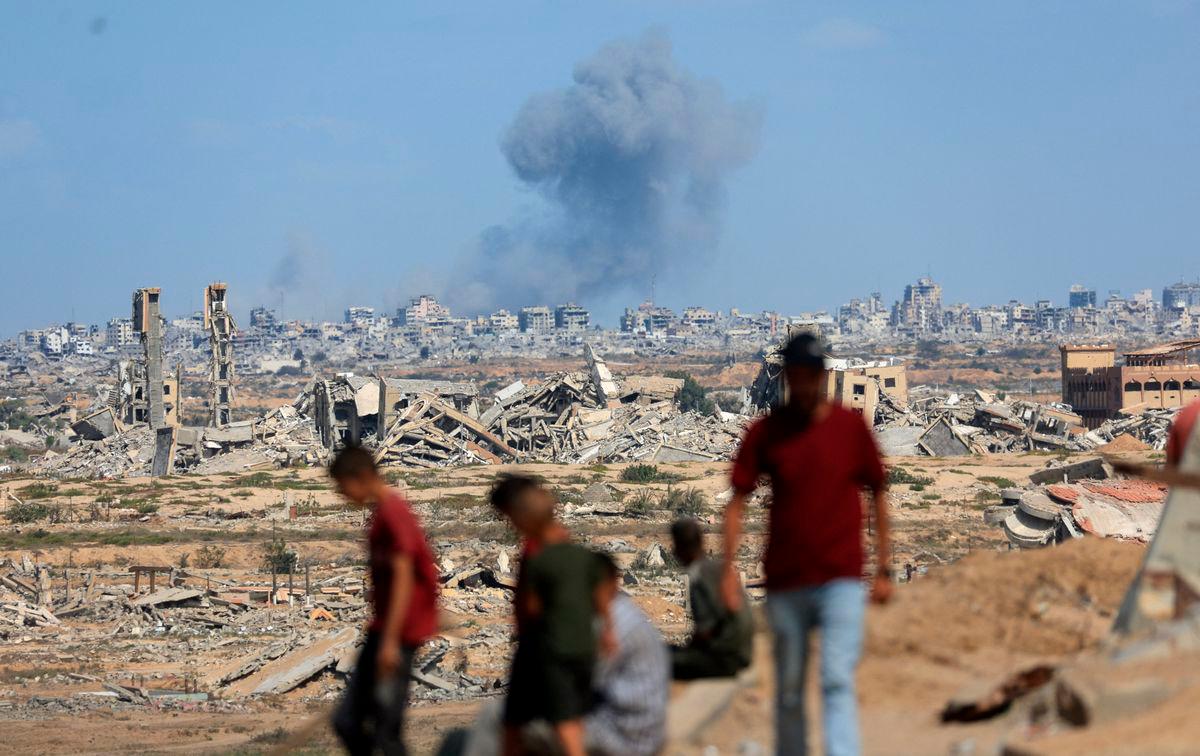 For representational purposes only: Smoke rises following explosions amid the Israeli military offensive in Gaza City, as seen from the central Gaza Strip, October 6, 2025. REUTERS/Dawoud Abu Alkas