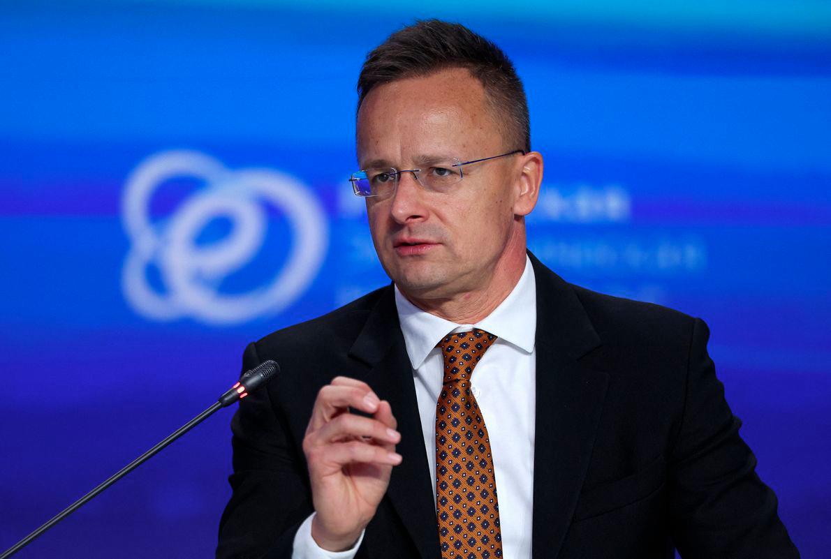 Hungary's Foreign Minister Peter Szijjarto speaks during a session of the Russian Energy Week international forum in Moscow, Russia, October 15, 2025. - REUTERSPIX