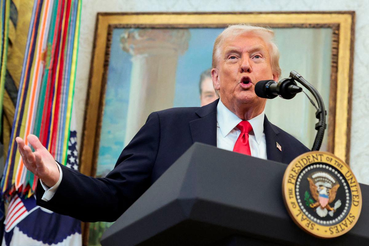 U.S. President Donald Trump speaks during an event to make announcements on fertility treatment coverage, in the Oval Office at the White House in Washington, D.C., U.S., October 16, 2025. - REUTERSPIX