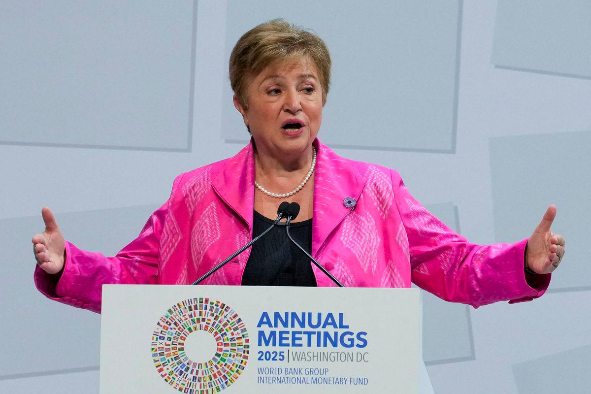 International Monetary Fund (IMF) Managing Director Kristalina Georgieva speaks during the IMF/World Bank annual meetings in Washington, D.C., U.S., October 17, 2025. - REUTERSPIX