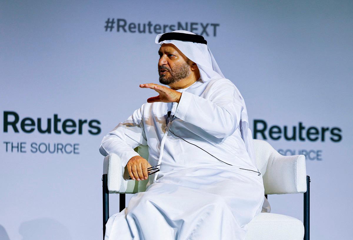 Diplomatic advisor to the United Arab Emirates President Anwar Gargash speaks at the Reuters NEXT Gulf Summit, in Abu Dhabi, United Arab Emirates, October 22, 2025. - REUTERS/Rula Rouhana