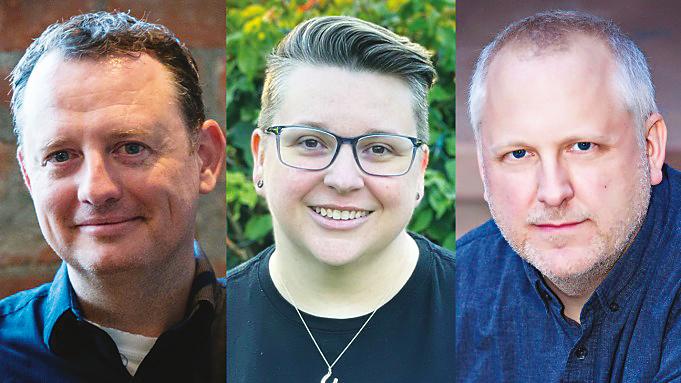 $!(from far left) Fiveash, Abrams and Stoteraux will helm the new Gotham Knights project. – The Hollywood Reporter
