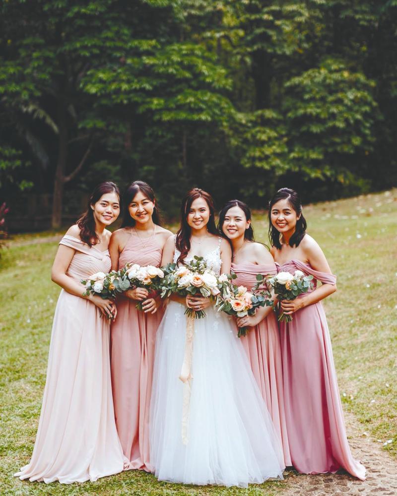 $!Brides should select dresses that suit each bridesmaid’s body type and style. – ELEVENTH