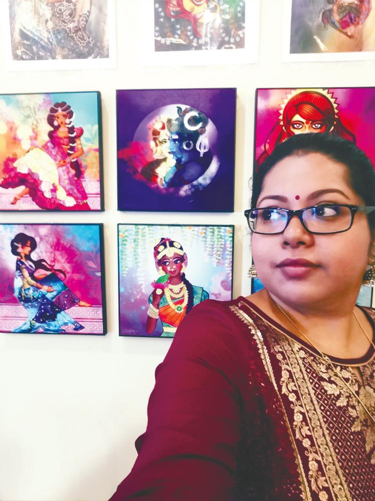 The artwork of Thineswari Govindasamy focuses on a lot of natural and feminine elements. – Courtesy of Thineswari Govindasamy