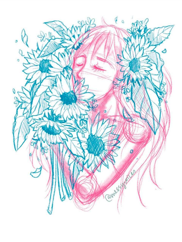$!Sunflower sketch.