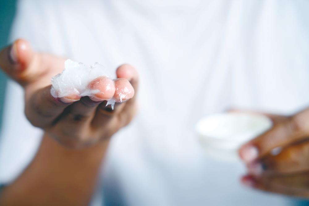 Applying a layer of petroleum jelly to your skin can go a long way to helping your skin stay moisturised. $!Applying a layer of petroleum jelly to your skin can go a long way to helping your skin stay moisturised.