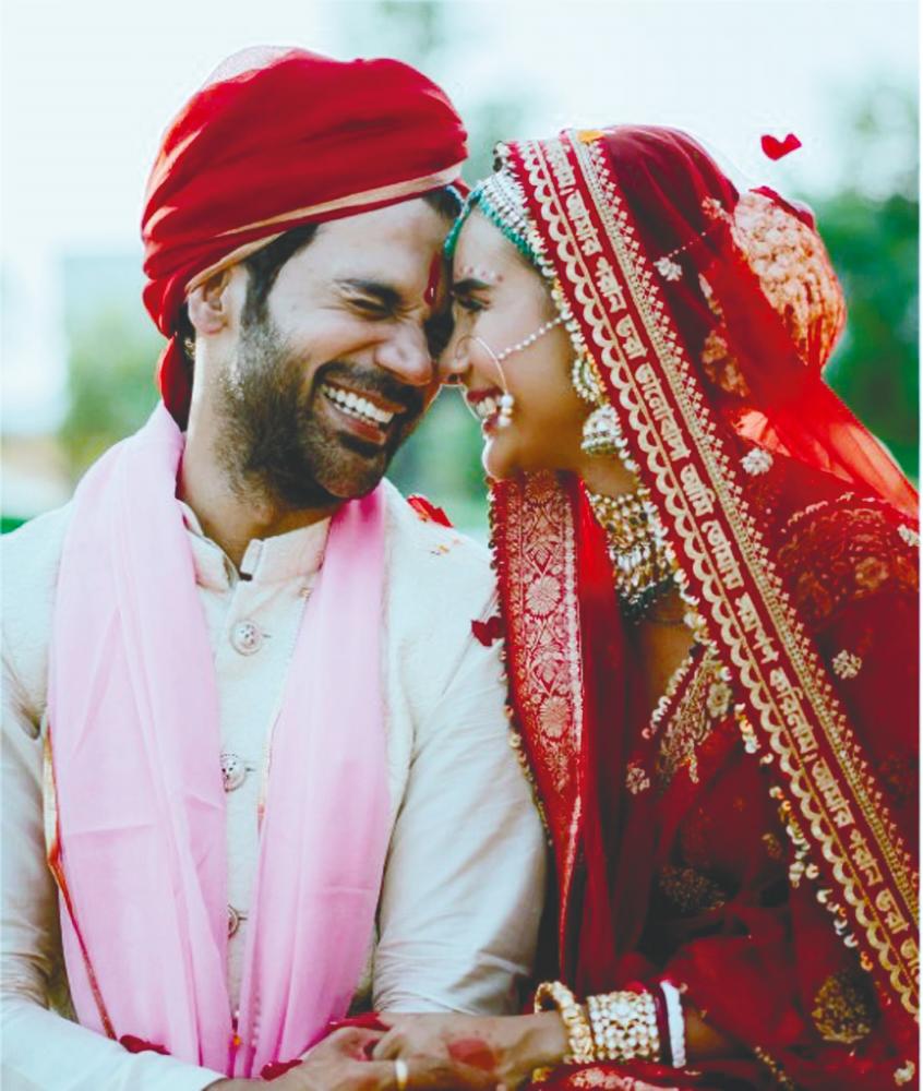 Actress Patralekhaa’s gown has a veil with a special and romantic message etched along the border. – Instagram $!Actress Patralekhaa’s gown has a veil with a special and romantic message etched along the border. – Instagram