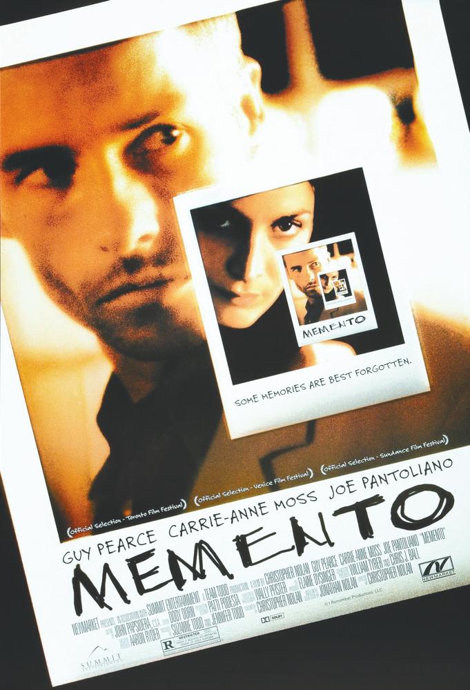 Memento is a tense thriller centred around Guy Pearce’s amnesiac Leonard Shelby. - IMDB $!Memento is a tense thriller centred around Guy Pearce’s amnesiac Leonard Shelby. - IMDB