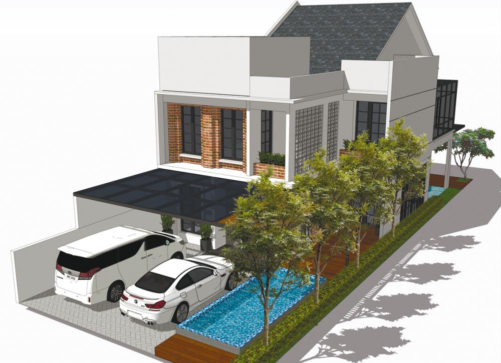 $!A 3D design-showing the renovated house from the front