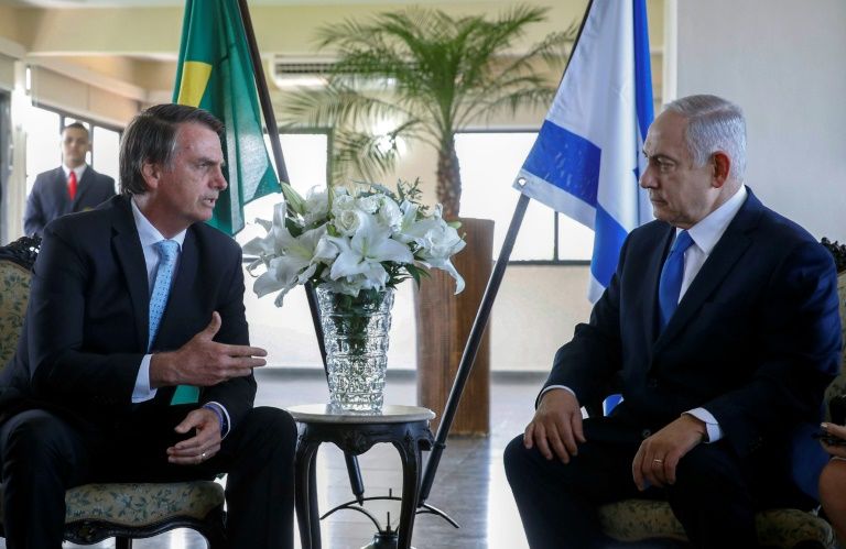 Israel’s Prime Minister Benjamin Netanyahu (R) is in Brazil for talks with far-right president-elect Jair Bolsonaro, who is to be sworn-in in a ceremony in Brasilia on Jan 1, 2019. — AFP