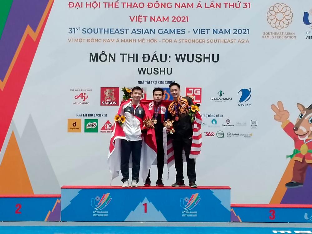 Pingat Gangsa Pasukan Wushu Malaysia untuk Sukan SEA ke-31 daripada atlet Malaysia Yeap Wai Kin，
