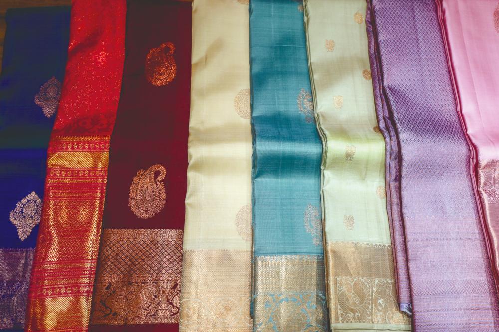 $!A selection of Kanchipuram sarees.