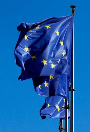 European Union flags flutter outside the EU Commission headquarters in Brussels, Belgium March 18, 2025. REUTERSpix