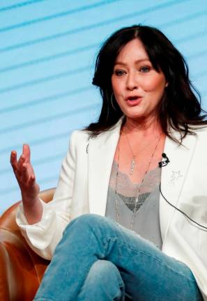 Shannen Doherty speaks during a panel for the Fox television series “BH90210” at the Summer TCA (Television Critics Association) Press Tour in Beverly Hills, California, U.S., August 7, 2019. - REUTERSpix