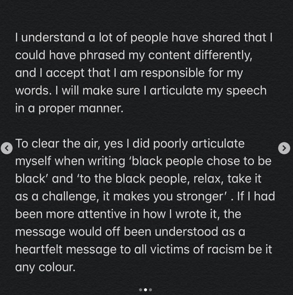 $!Ex-Miss Universe Malaysia finally issues an apology for her comments