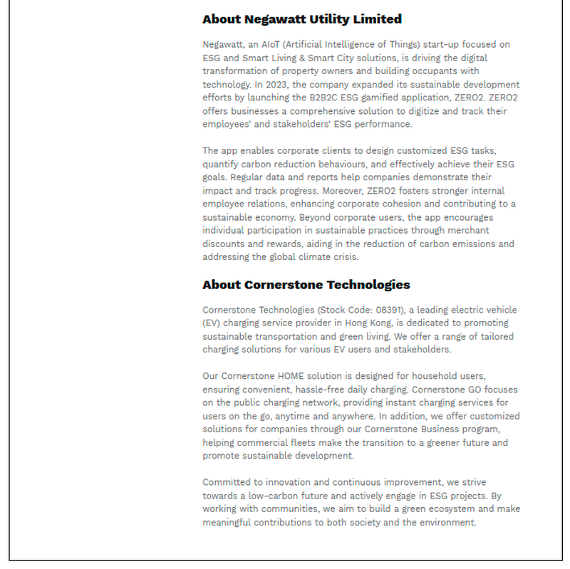 $!Zurich Collaborates with Negawatt and Cornerstone Technologies to Drive Sustainability Efforts and Build a Thriving Green Ecosystem