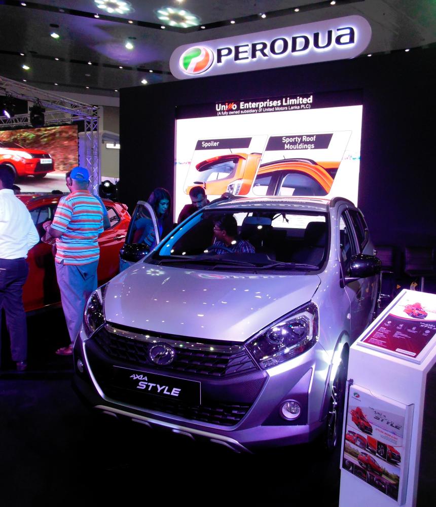 The Axia Style was one of the Perodua models displayed at the Seylan Colombo Motor Show, held at the Bandaranaike Memorial International Conference Hall.