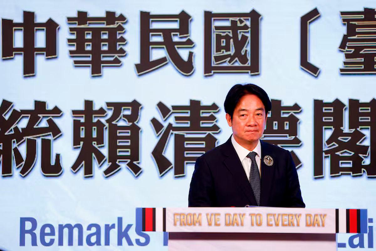 Taiwan President Lai Ching-te delivers a speech on the anniversary of the end of World War Two in Europe in Taipei, Taiwan May 8, 2025. REUTERS/Ann Wang/File Photo