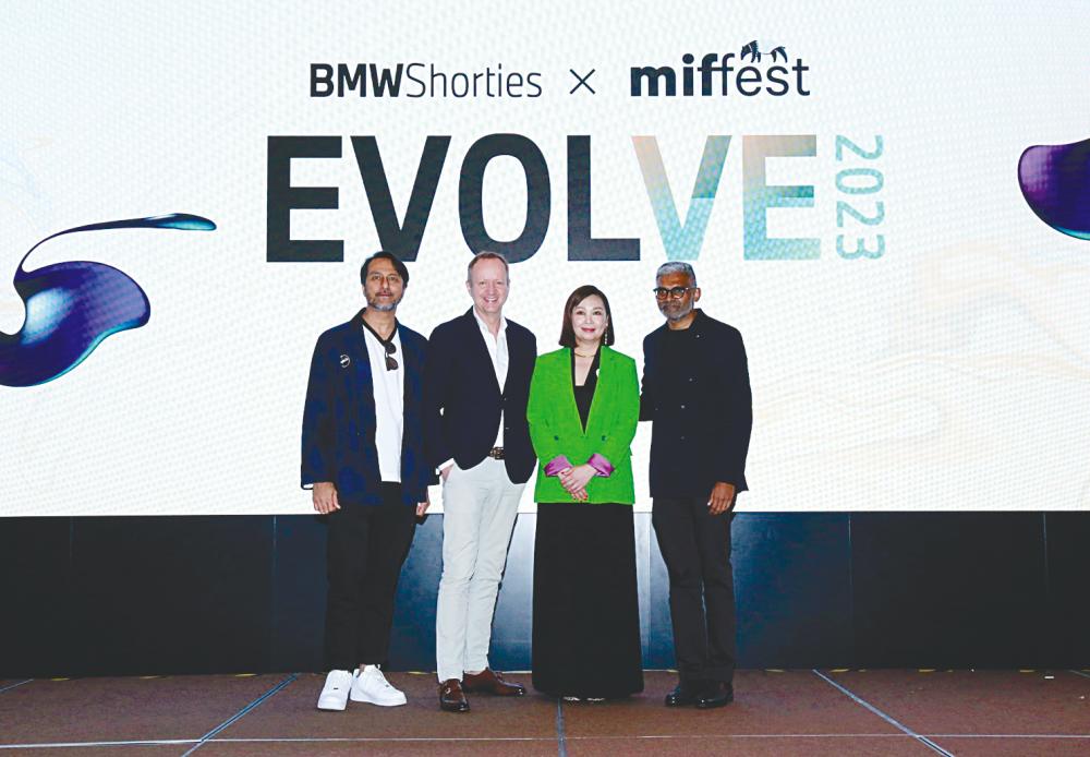 (from left) Ambassador of MIFFest and actor Bront Palarae, Managing Director of BMW Group Malaysia Hans de Visser, Founder and President of MIFFest Joanne Goh, and Head of Corporate Communications and Sustainability of BMW Group Malaysia Sashi Ambi.
