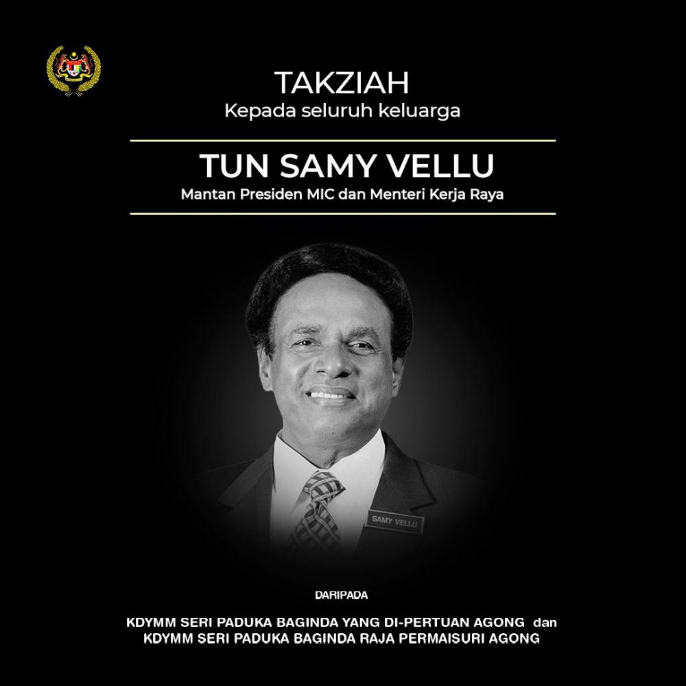 King, Queen express condolences over Samy Vellu’s passing