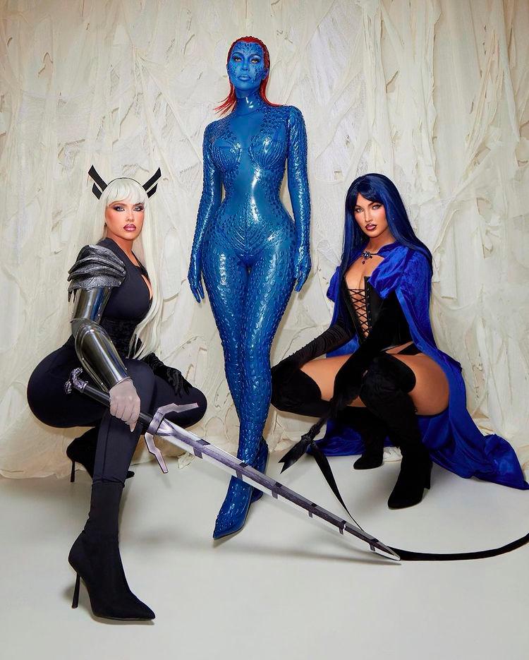 $!Kim Kardashian dressed up as X-Men’s Mystique. – INSTAGRAM/@kimkardashian