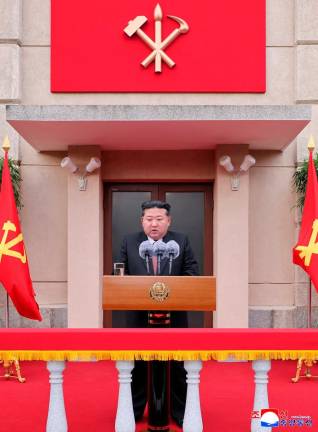 North Korean leader Kim Jong Un speaks as he visits the Party Founding Museum on the occasion of the 80th anniversary of the founding of the Workers’ Party of Korea, in Pyongyang, North Korea, October 8, 2025, in this pictured released October 9, 2025 by North Korea’s official Korean Central News Agency. - KCNA via REUTERS