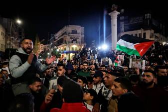 Palestinians mark New Year in Ramallah with massive rally in solidarity with Gaza Strip