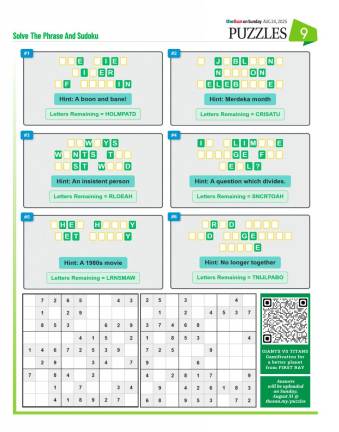 PUZZLES AUG 24, 2025