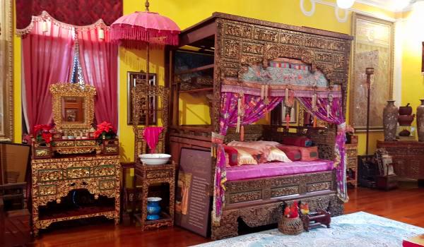 The bedroom of a Baba Nyonya house that has been turned into a museum.