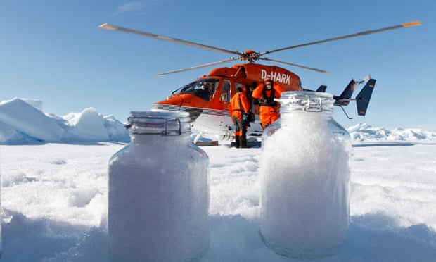 Scientists collect snow samples above the Arctic circle. — Alfred Wegener Institute