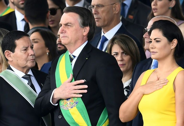 Brazilian President Jair Bolsonaro, pictured here on September 7, 2019, has left hospital after his fourth operation following his stabbing at a campaign rally last year. — AFP