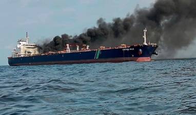 Malaysia coast guard says tanker involved in fire has left site