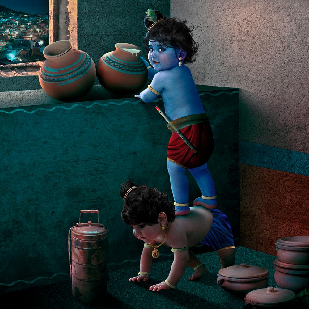 $!Lord Krishna and Balram are known for stealing butter. – PICTURE COURTESY OF RAMES HARIKRISHNASAMY