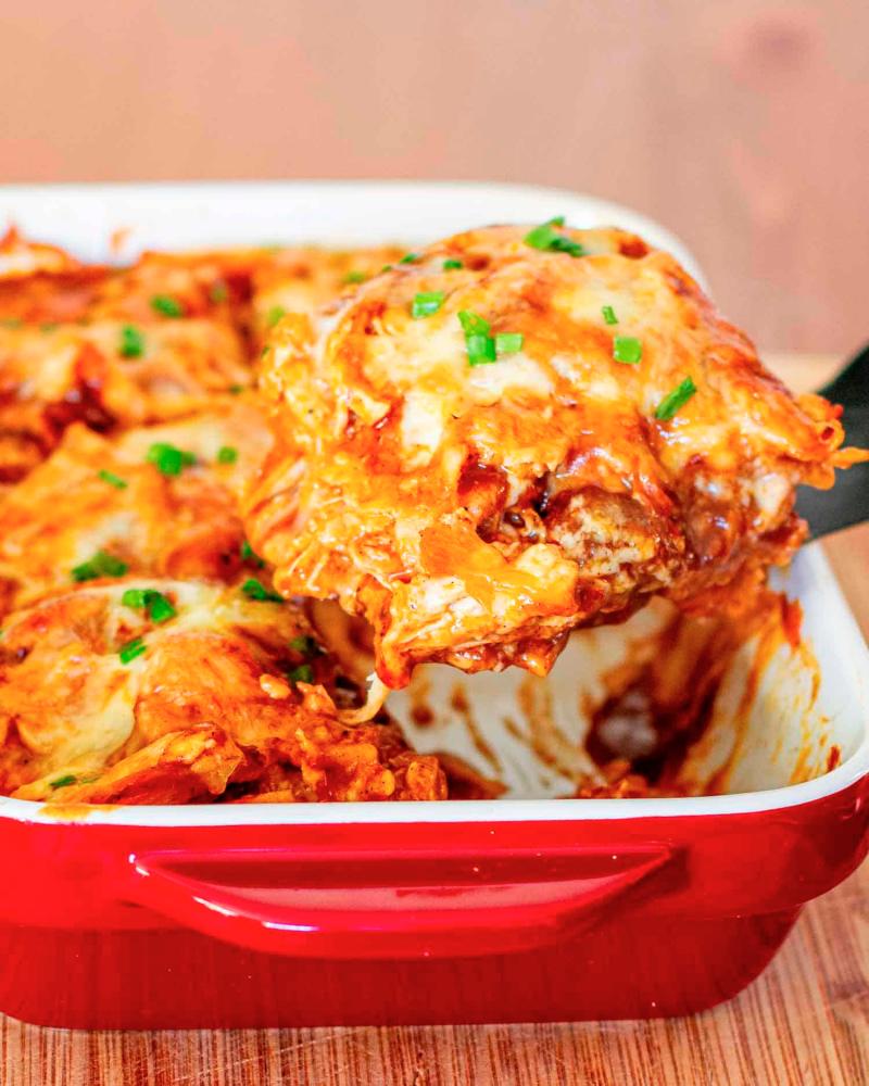 Mexican-inspired chicken enchilada lasagna. – JO COOKS $!Mexican-inspired chicken enchilada lasagna. – JO COOKS