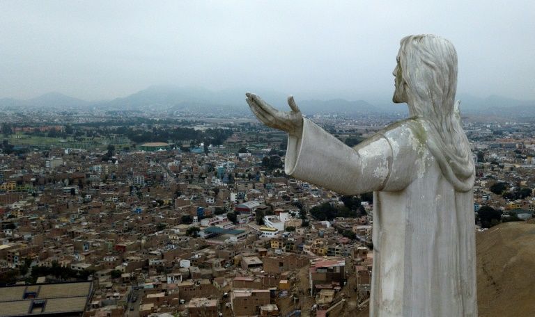 The “Christ of the Pacific” statue that looms over Peru’s capital is viewed by some as a symbol of corruption, and thousands are demanding that it be removed. — AFP