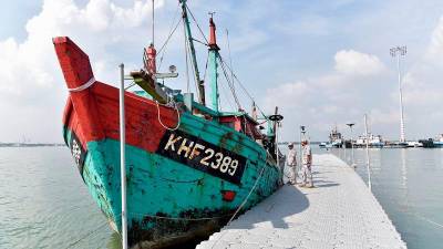 Three fishermen jump overboard from burning boat, one missing