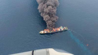 India navy deploys after fire onboard container ship