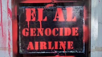 Israeli airline El Al Paris offices vandalised with red paint