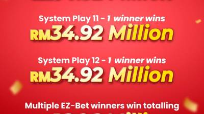 3 lucky winners to scoop lion’s share of RM121.73 mil Supreme 6/58 Jackpot prize money