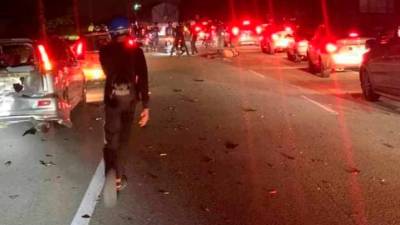 Three motorcyclists killed, three injured in seven-vehicle pile-up