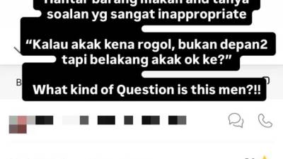 Woman alleges sexual harassment by delivery rider following inappropriate question