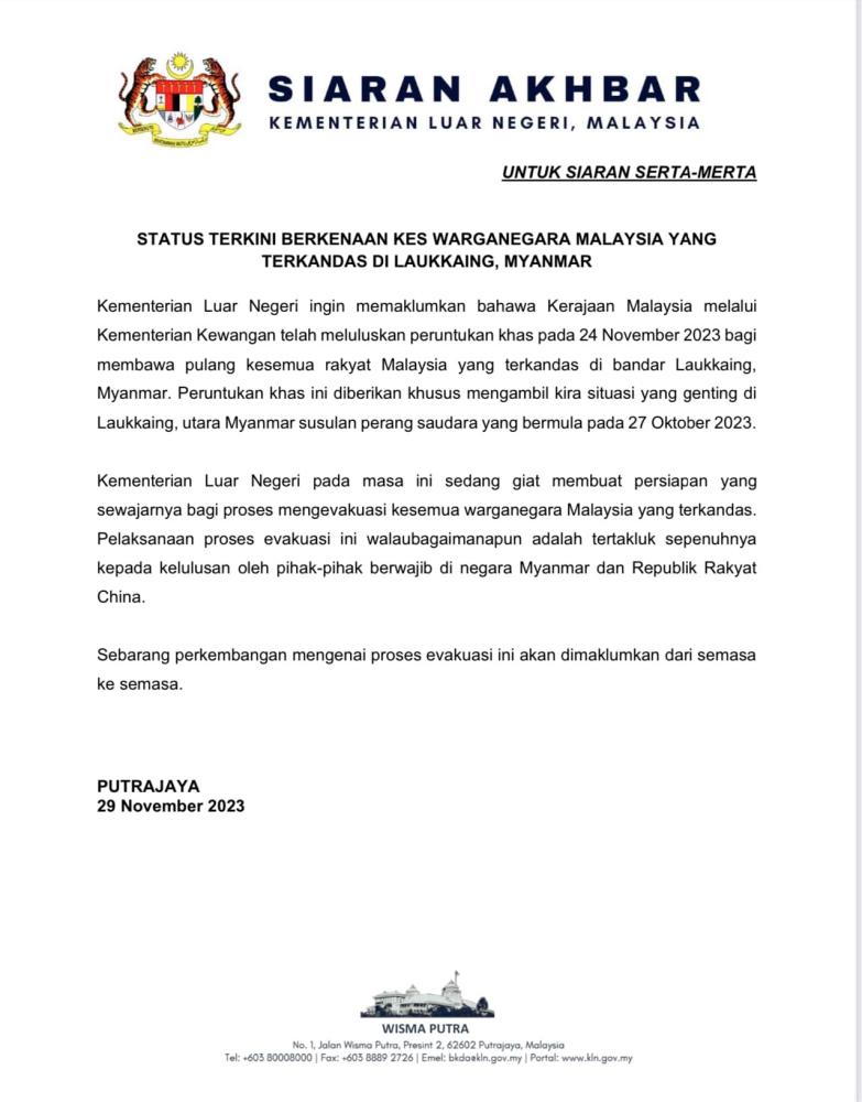 Pix credit: Wisma Putra FB