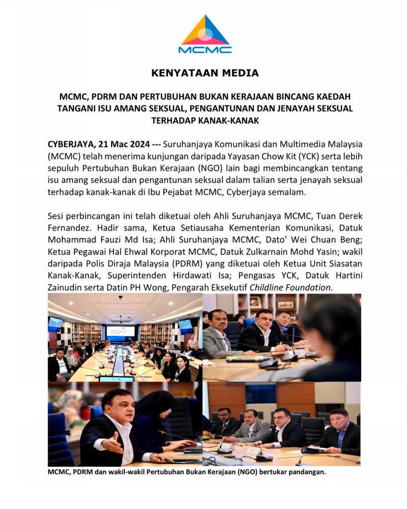 Ihsan gambar: Suruhanjaya Komunikasi dan Multimedia Malaysia FB