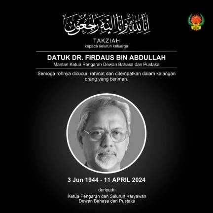 Former Dewan Bahasa and Pustaka director-general Firdaus Abdullah dies