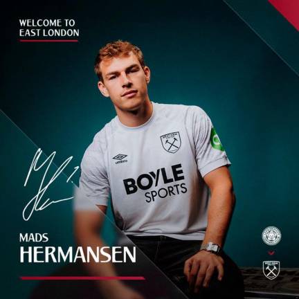 West Ham sign Leicester goalkeeper Mads Hermansen for £20 million