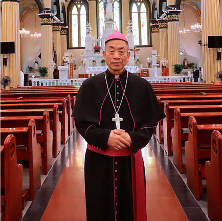 Lin Yuntuan at the Fuzhou Cathedral. (Credit - China Catholic)