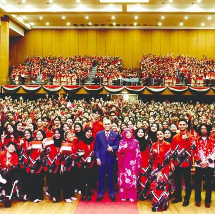 The latest intake of 2,400 students at MSU’s oath-taking ceremony.