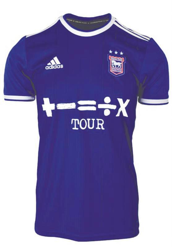 $!Pop star Sheeran sponsors his boyhood club’s jersey. – IPSWICH TOWN FCPIC