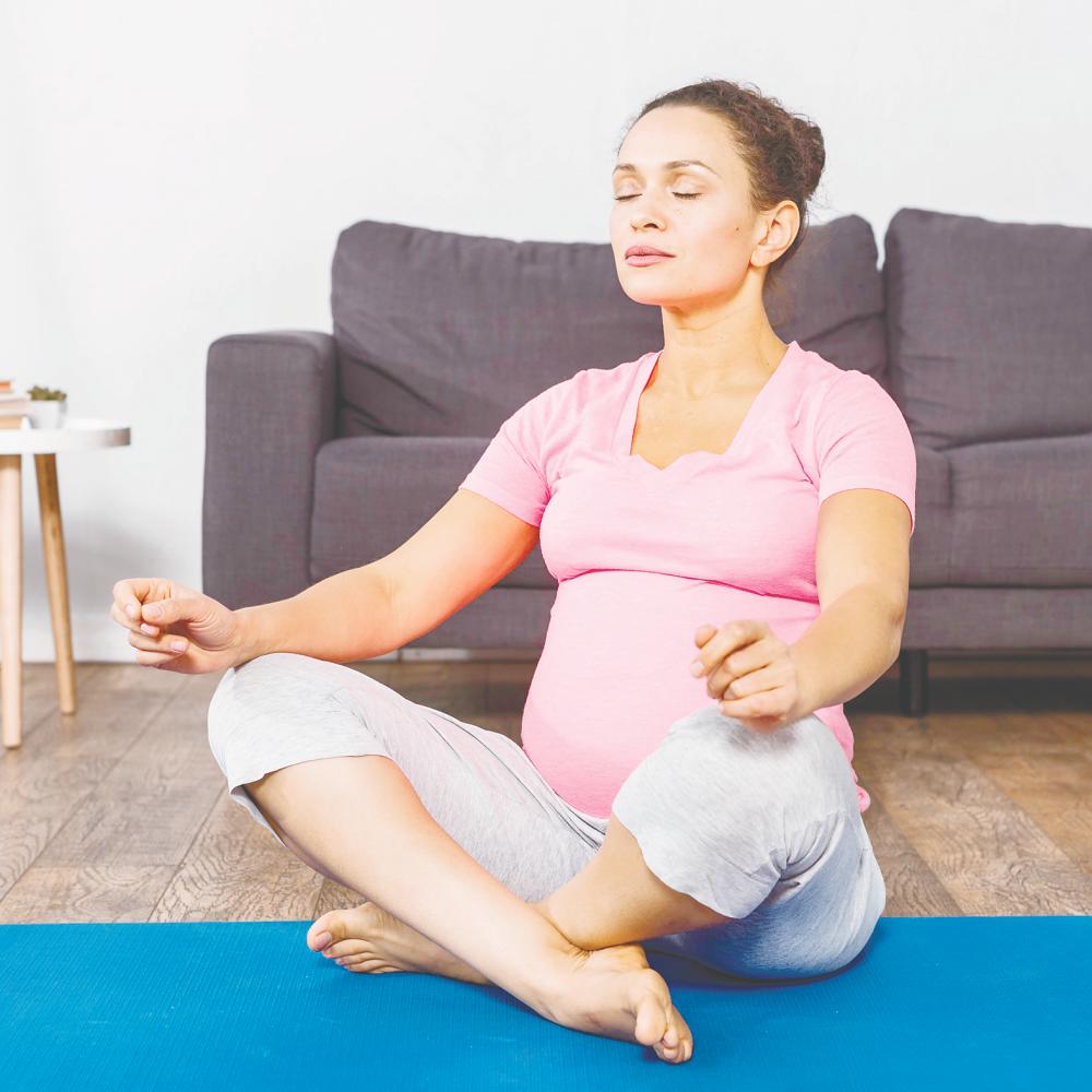 $!Breathing exercises improve oxygen flow, benefiting the mother and baby.