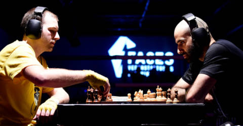 Chessboxing match at the intellectual fight club in Berlin Stock